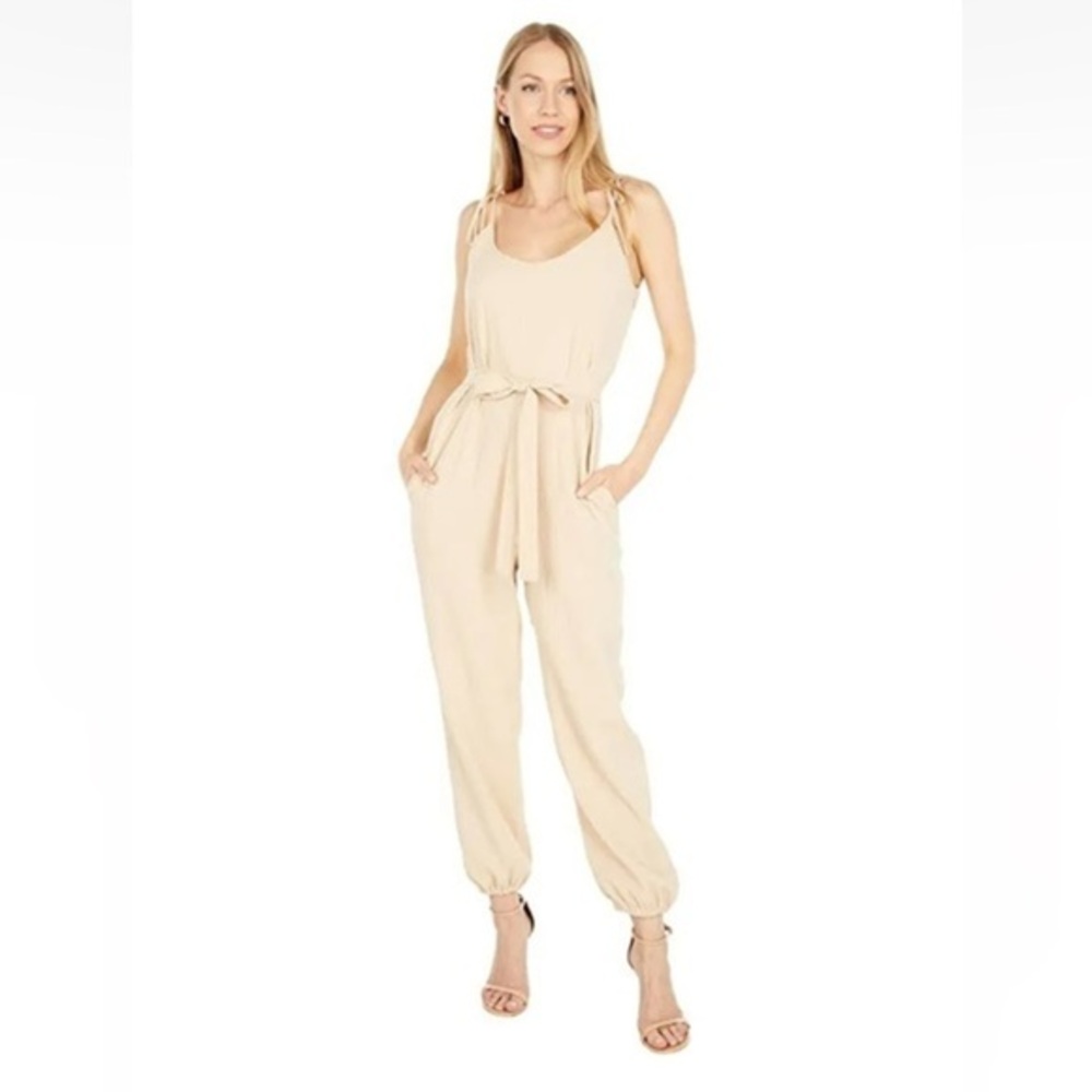 WAYF Spector Tie Strap Crinkle Jumpsuit Size M